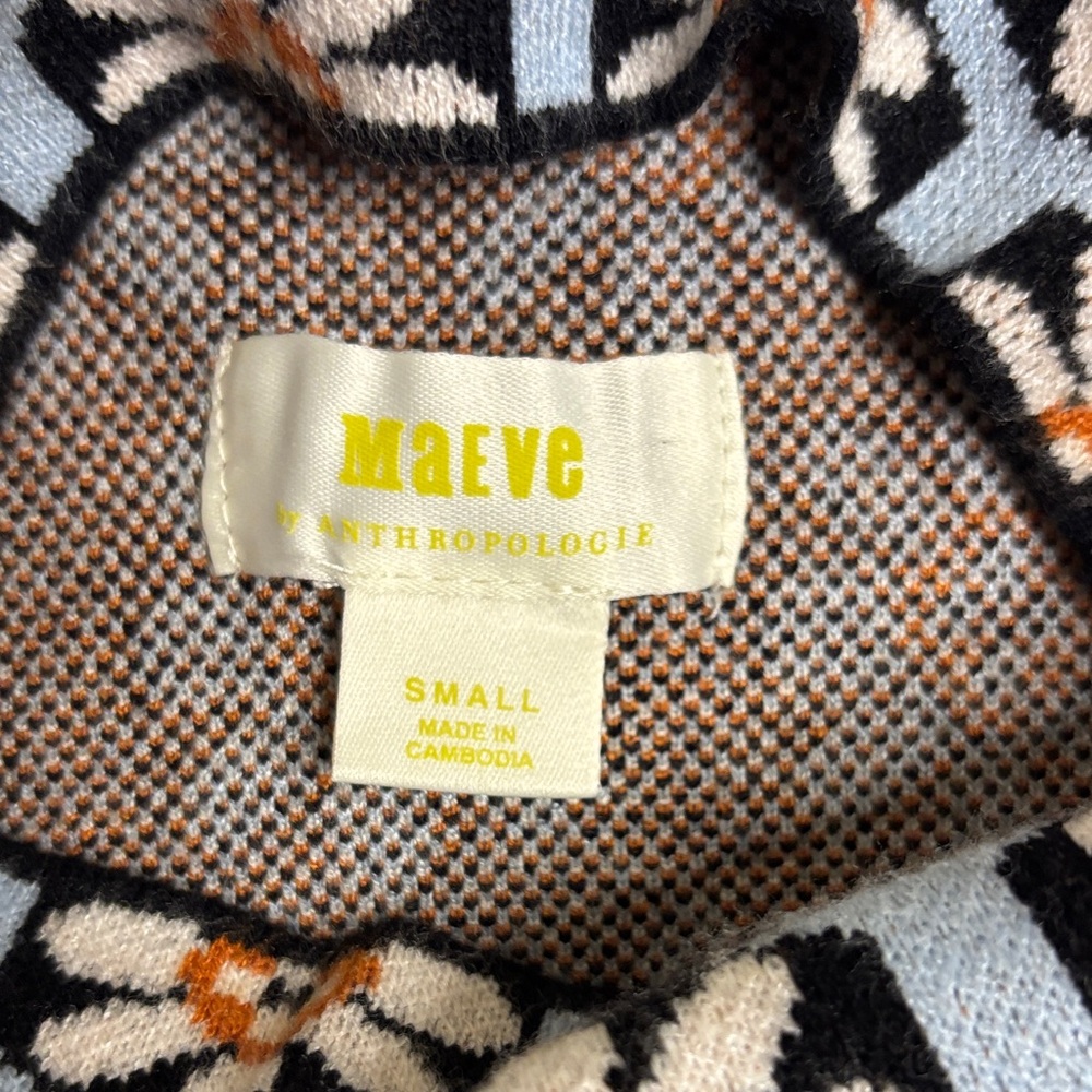 Maeve by Anthropologie Mock Neck Retro Daisy Pattern Sweater - Picture 2 of 6